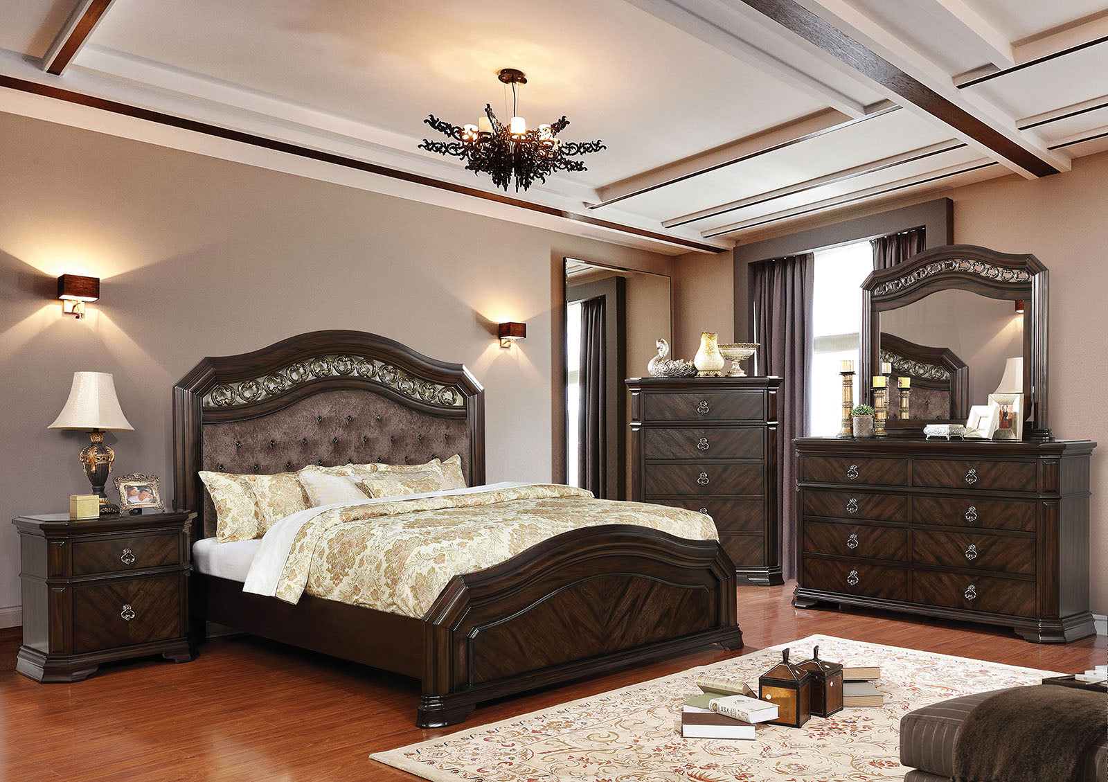 Calliope Espresso 4 Pc. Queen Bedroom Set