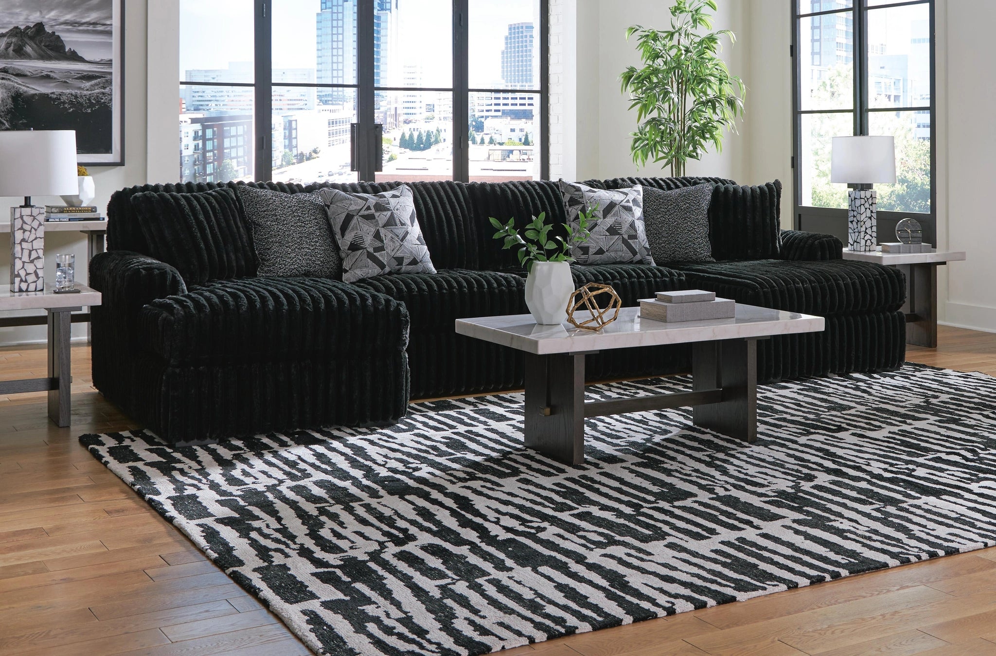 Midnight-Madness Sectional with Chaise