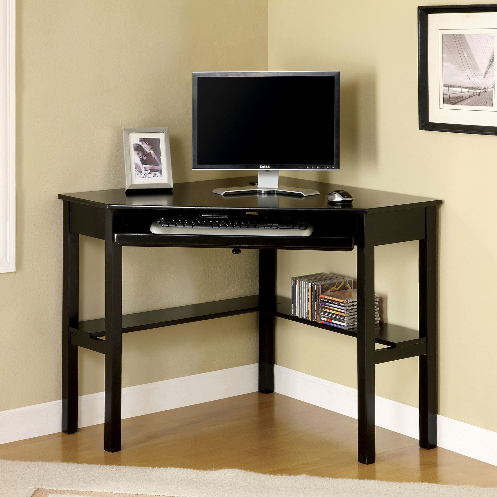 Porto Black Corner Desk, image size:1600x1600