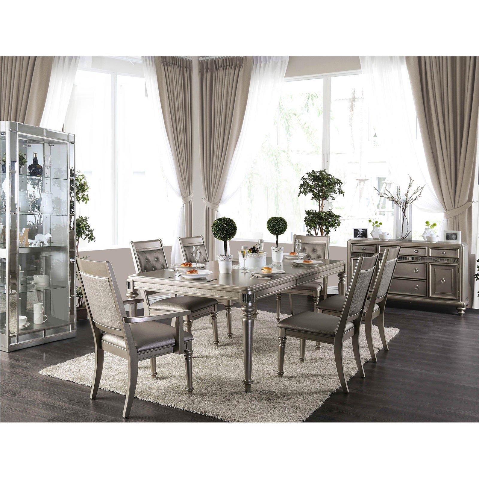 Xandra Champagne 7 Pc. Dining Table Set (2AC+4SC) image