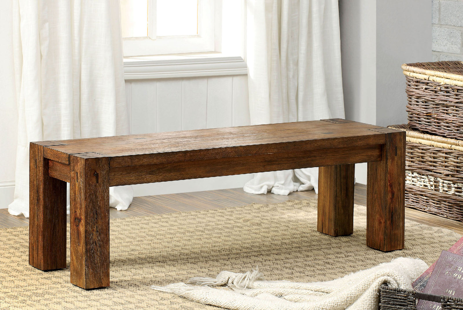 Dark oak bench discount