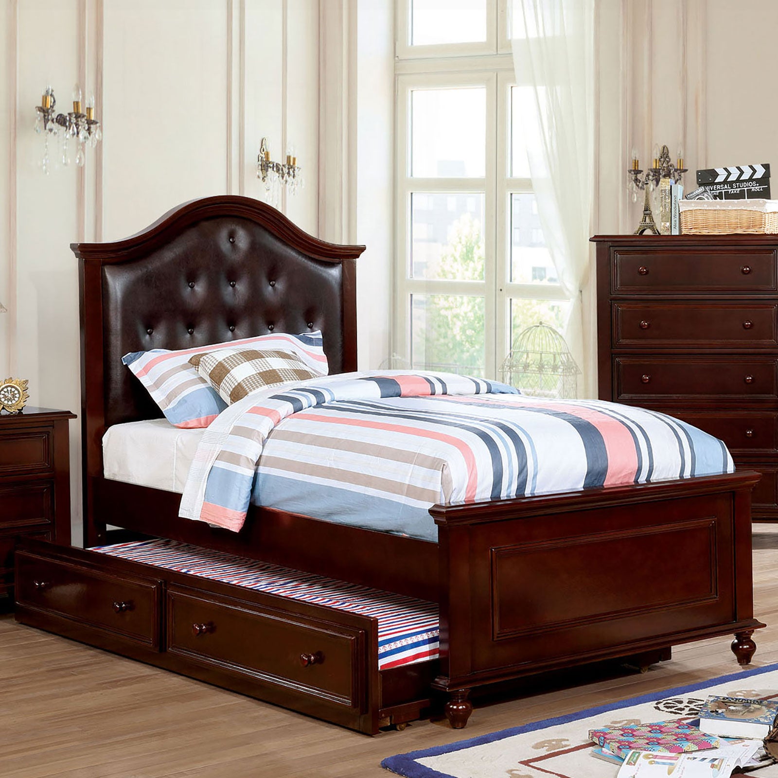 OLIVIA Twin Bed, Dark Walnut image