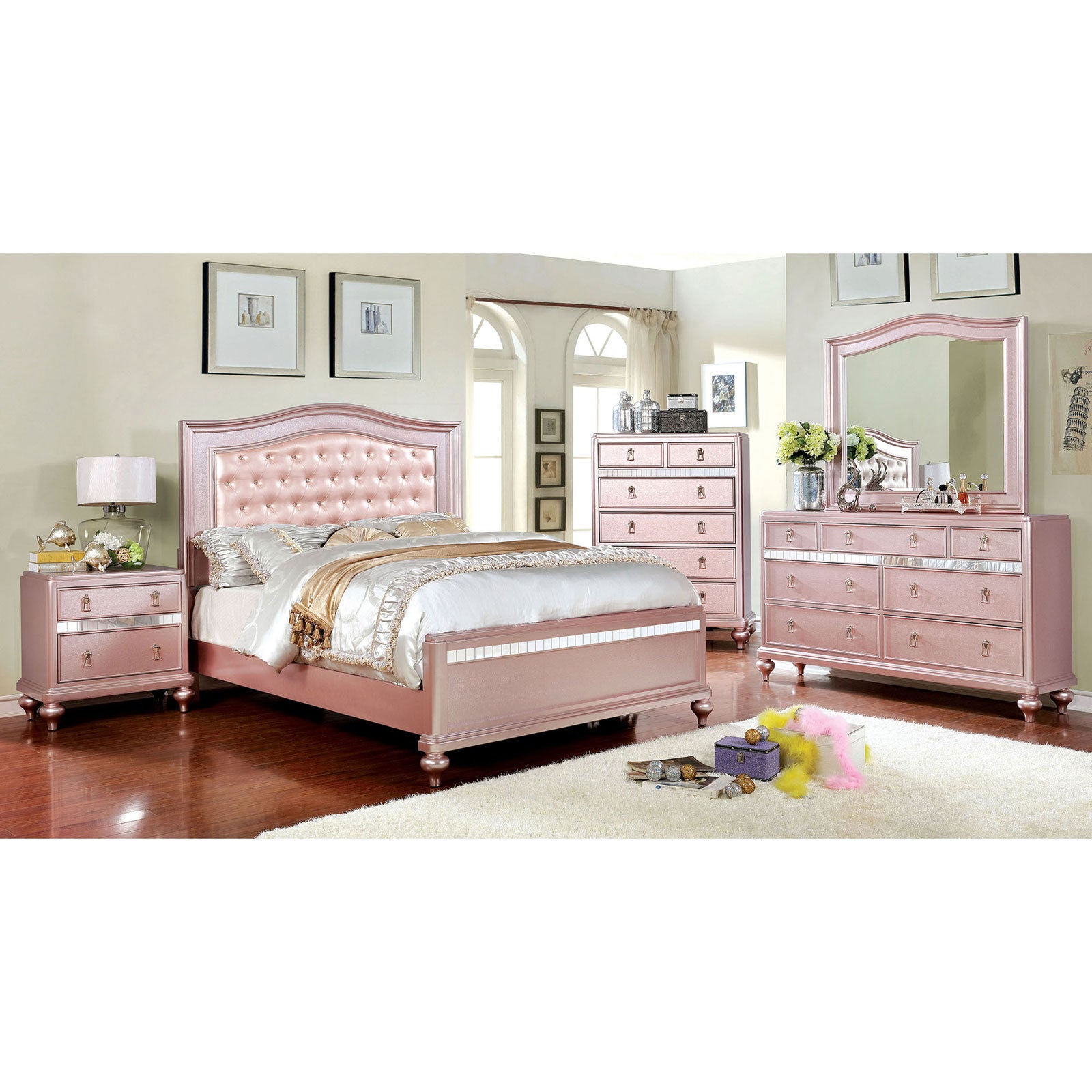 Ariston Rose Gold 4 Pc. Full Bedroom Set Ariston Rose Gold 4 Pc. Full Bedroom Set