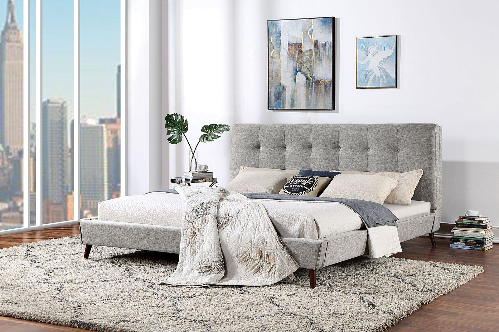 LEOMIN Cal.King Bed, Gray image