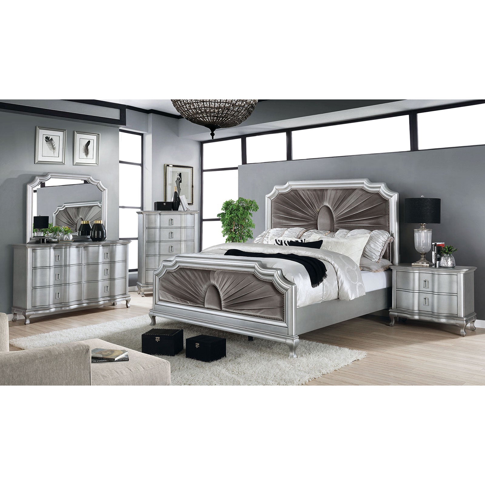 AALOK 5 Pc. Queen Bedroom Set w/ Night Stand image