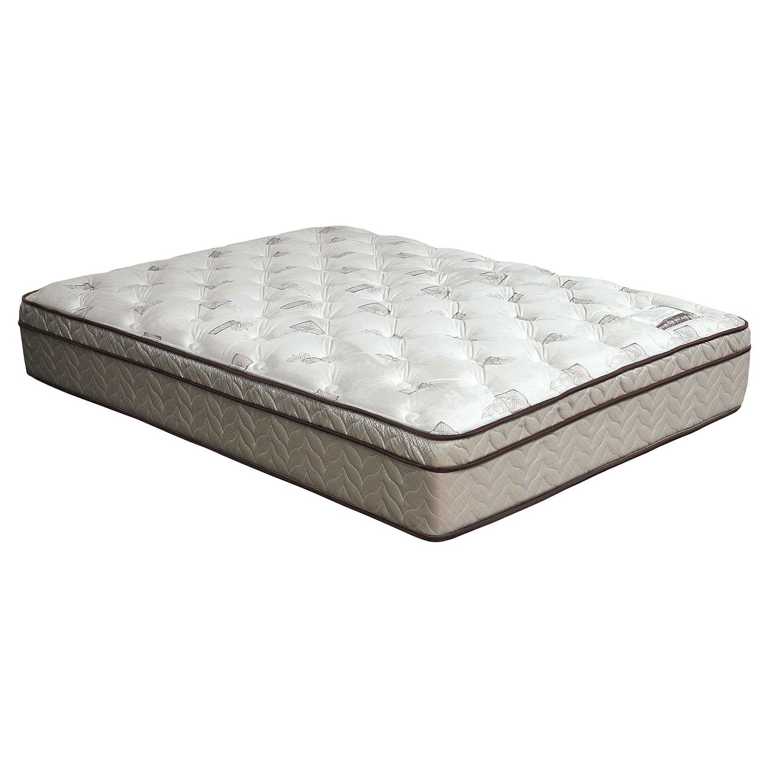 Lilium White/Brown 13" Euro Pillow Top Mattress, Twin image