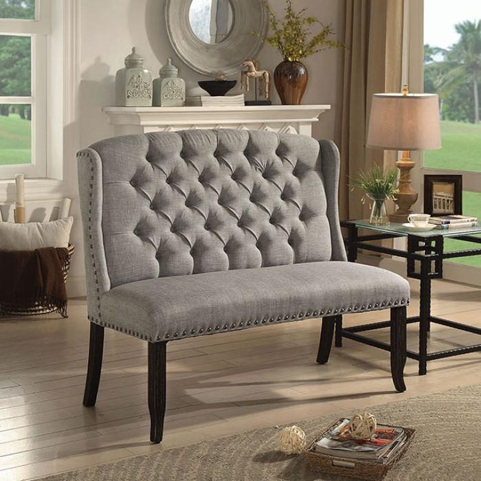 Sania III Light Gray 2-Seater Love Seat Bench image