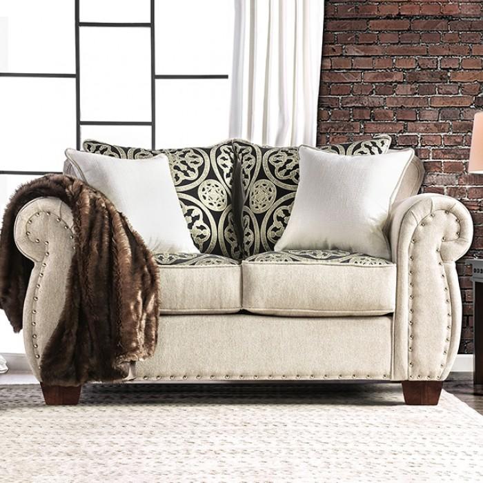 Sinatra Light Mocha/Navy/Champagne Love Seat image