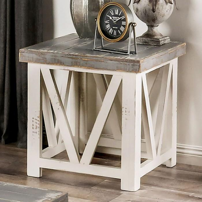 HALTON HILLS End Table, Vintage Ivory/Weathered Gray image