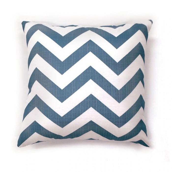 ZOE 22" X 22" Pillow, Blue Chevron (2/CTN) image