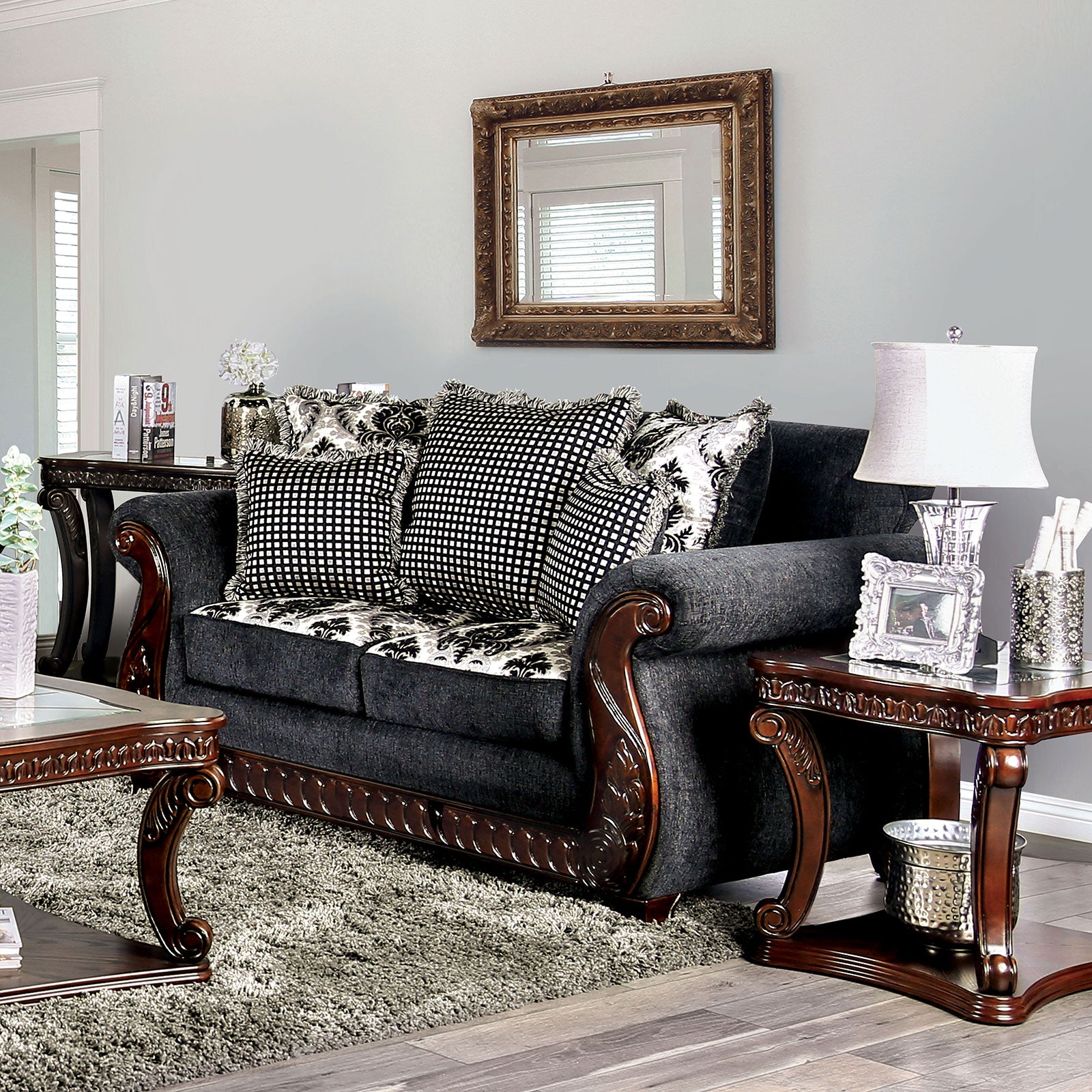 Whitland Gray Love Seat, image size:1600x1600