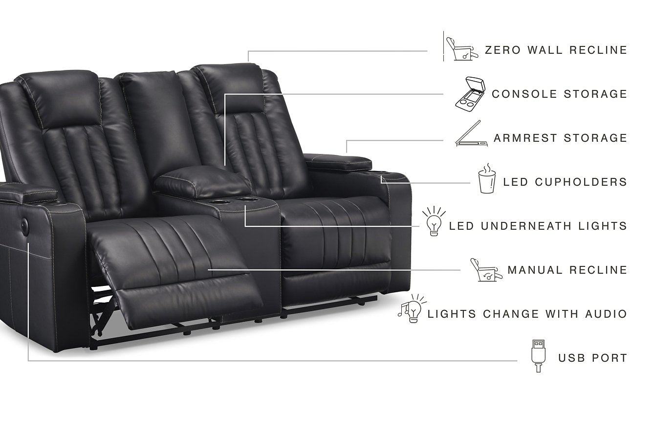 Center Point Reclining Loveseat with Console