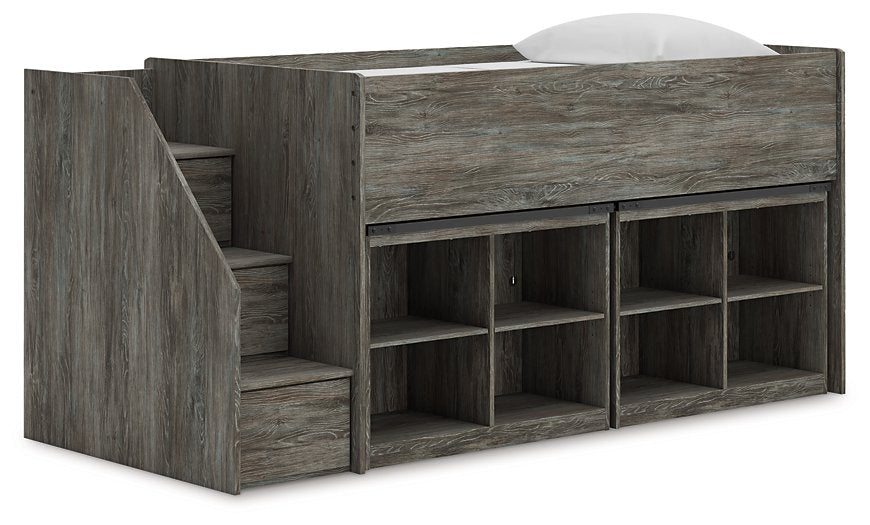 Frandern Loft Bed with Bookcase Storage