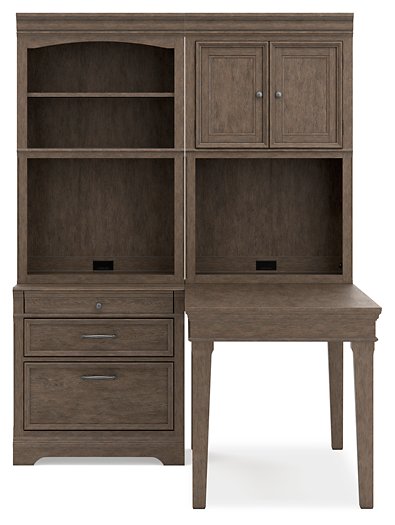 Janismore 4-Piece Bookcase Wall Unit with Desk