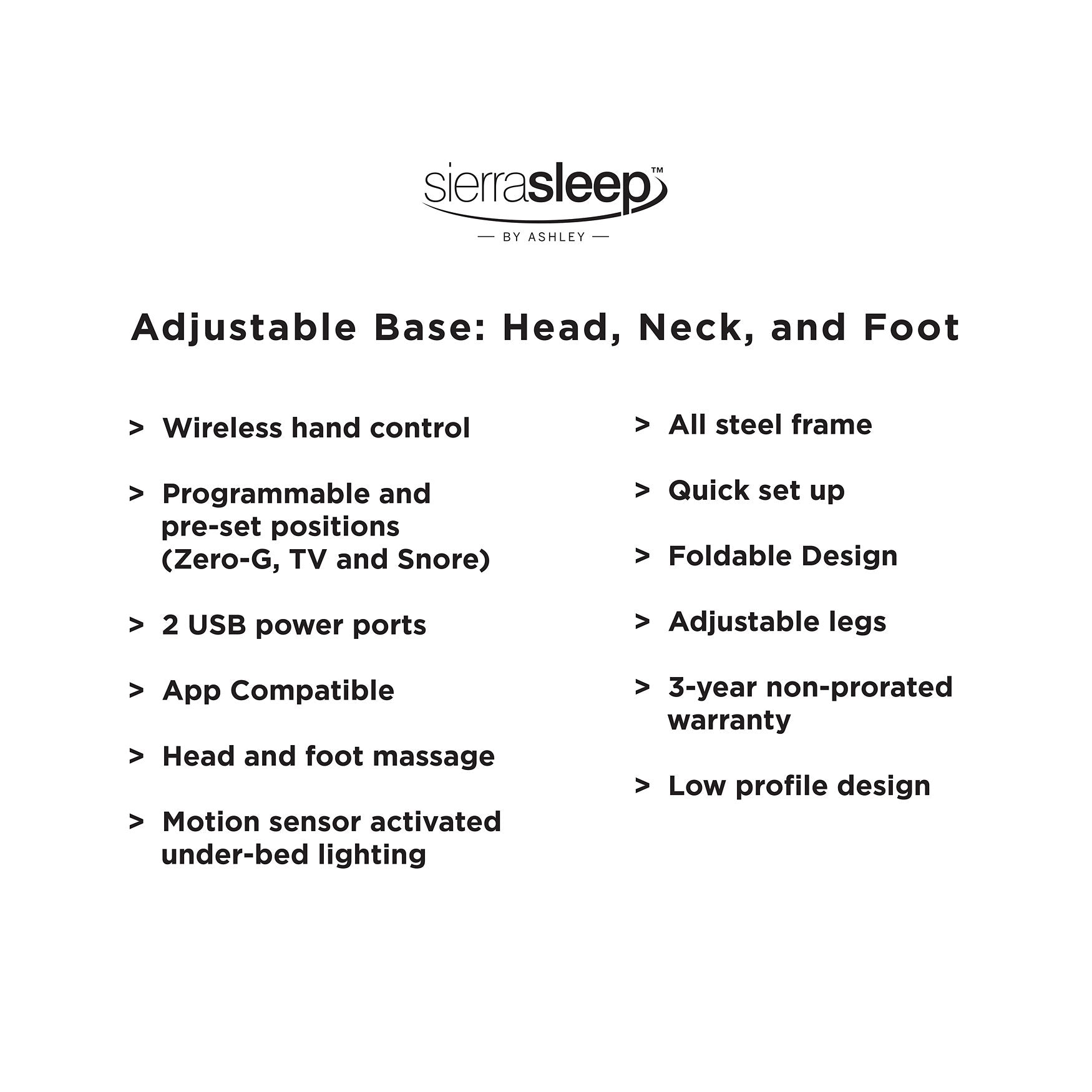 Head-Foot Model Best Extra Long Adjustable Base (2 Required)