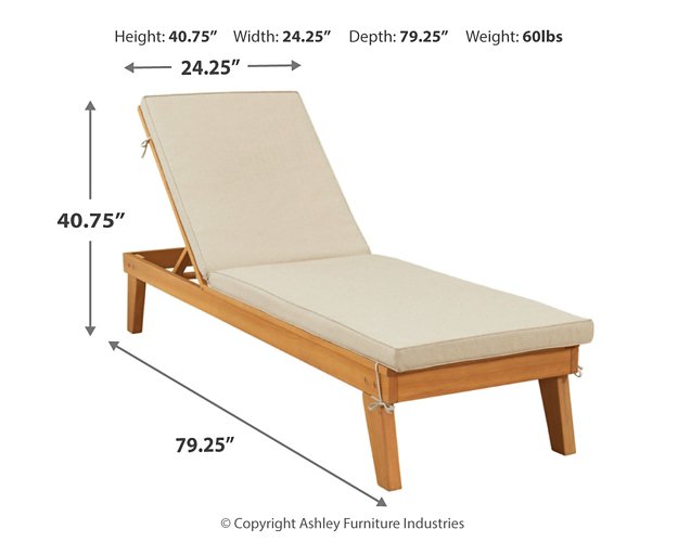 Byron Bay Chaise Lounge with Cushion