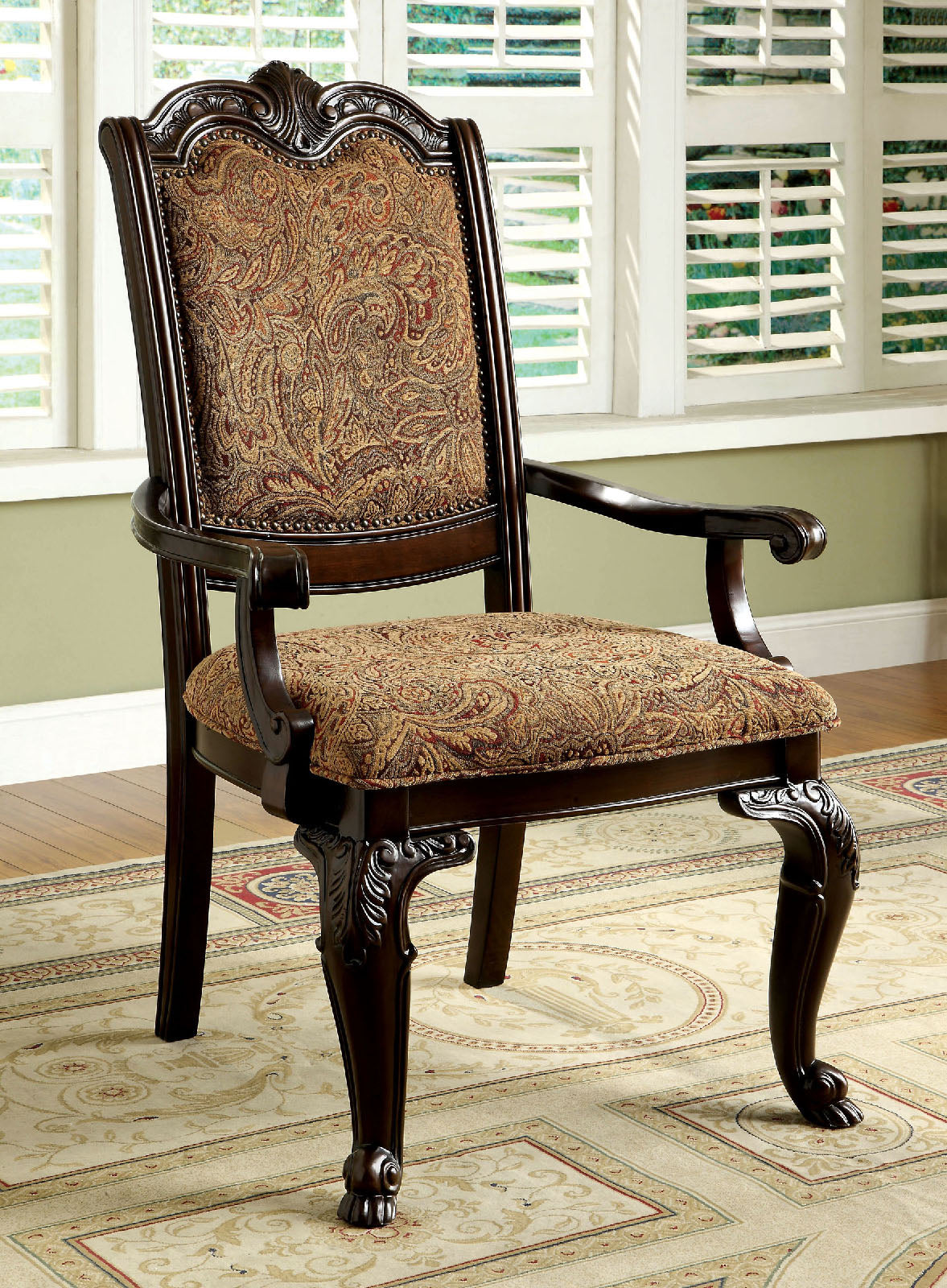 BELLAGIO Brown Cherry/Pattern Fabric Arm Chair (2/CTN) image