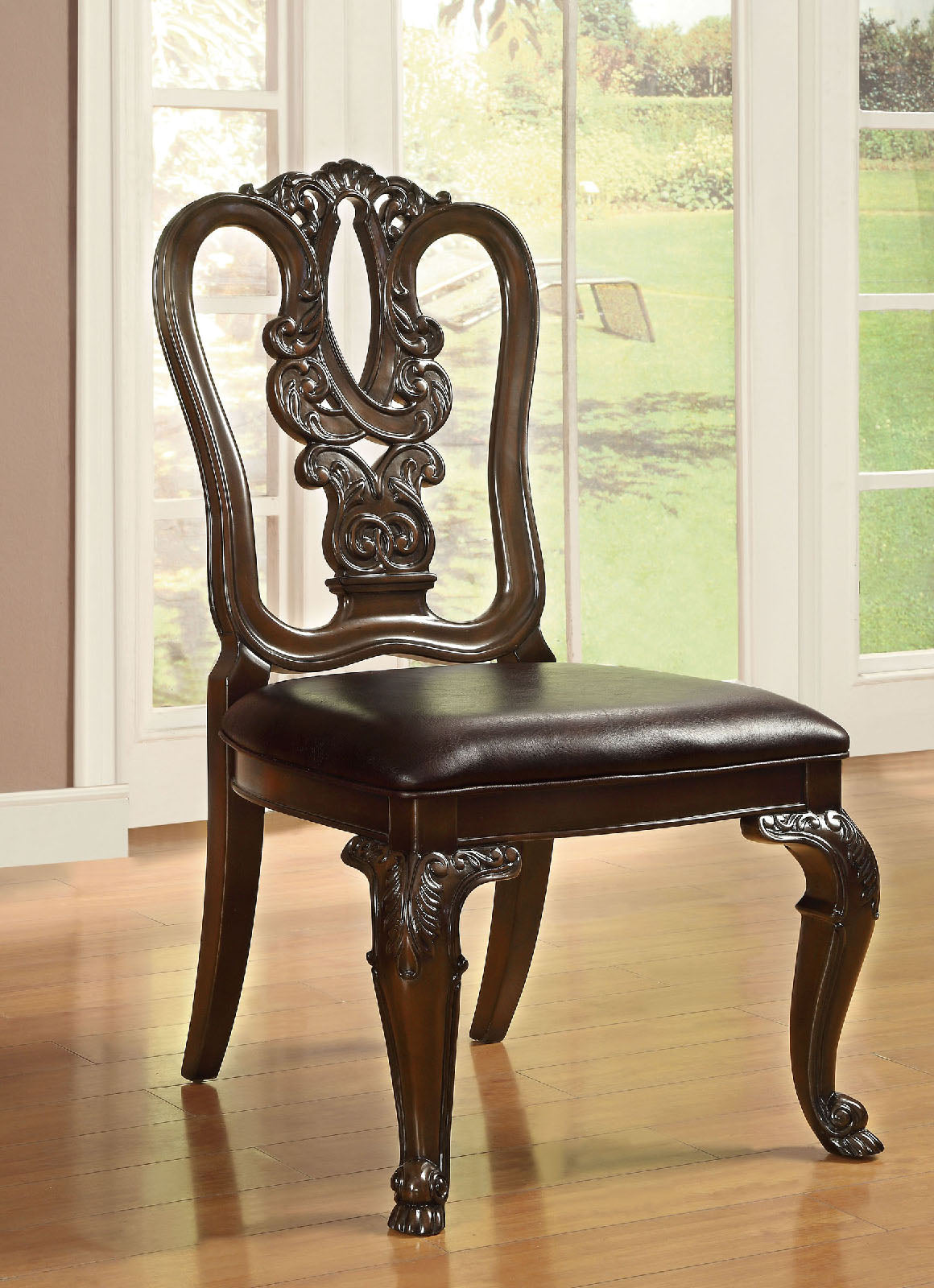 Bellagio Brown Cherry Wooden Side Chair (2/CTN) image