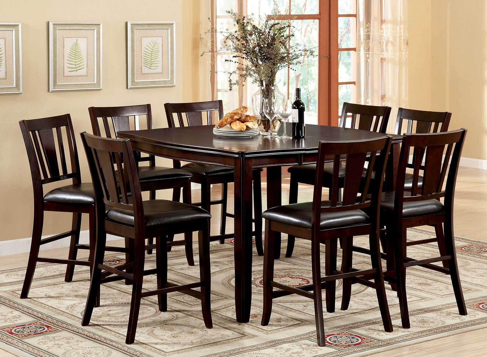 Edgewood II Espresso 7 Pc. Sq. Counter Ht. Table Set image