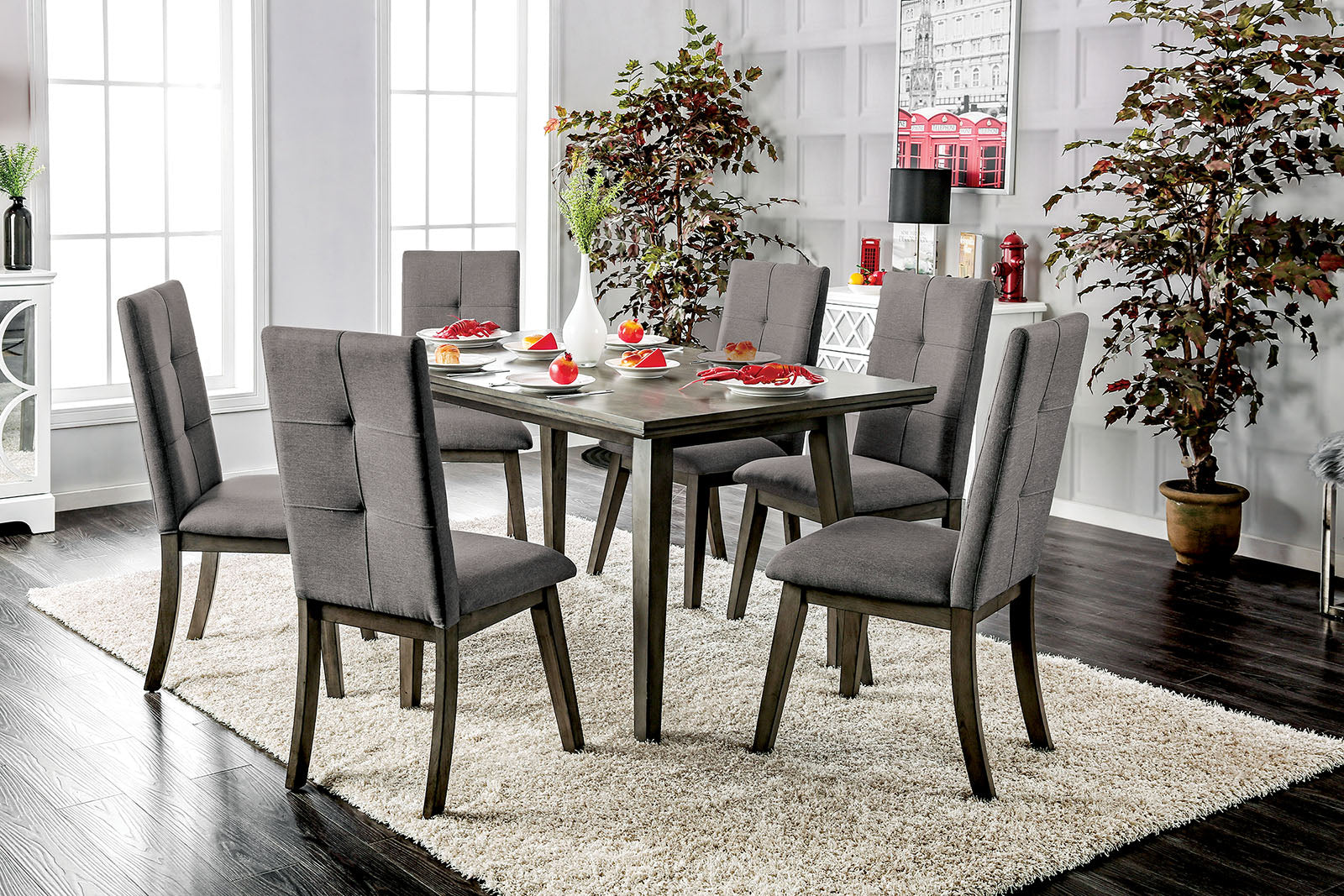 Light grey online dining table set