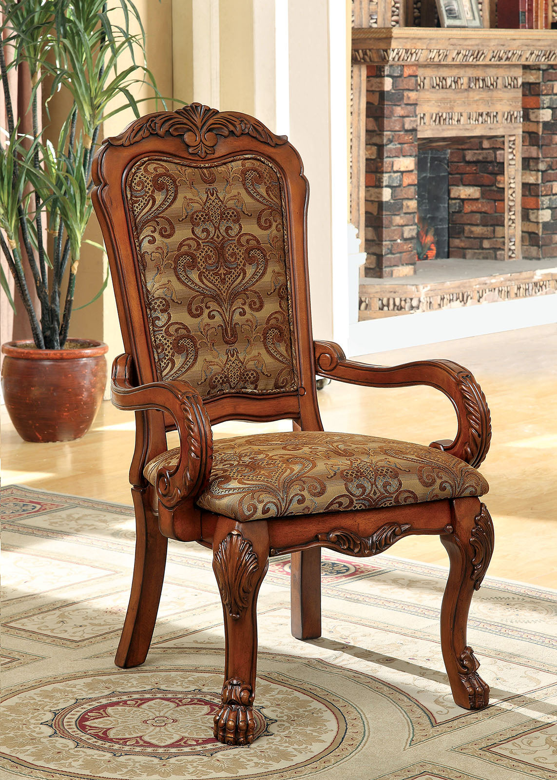 Medieve Antique Oak Arm Chair (2/CTN) image