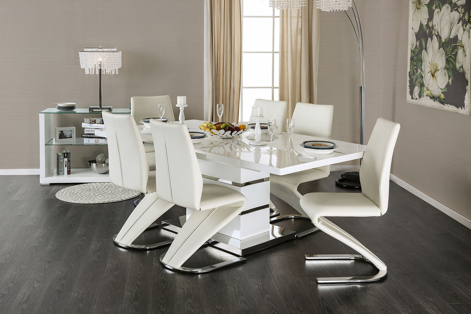 Midvale White/Chrome Dining Table image