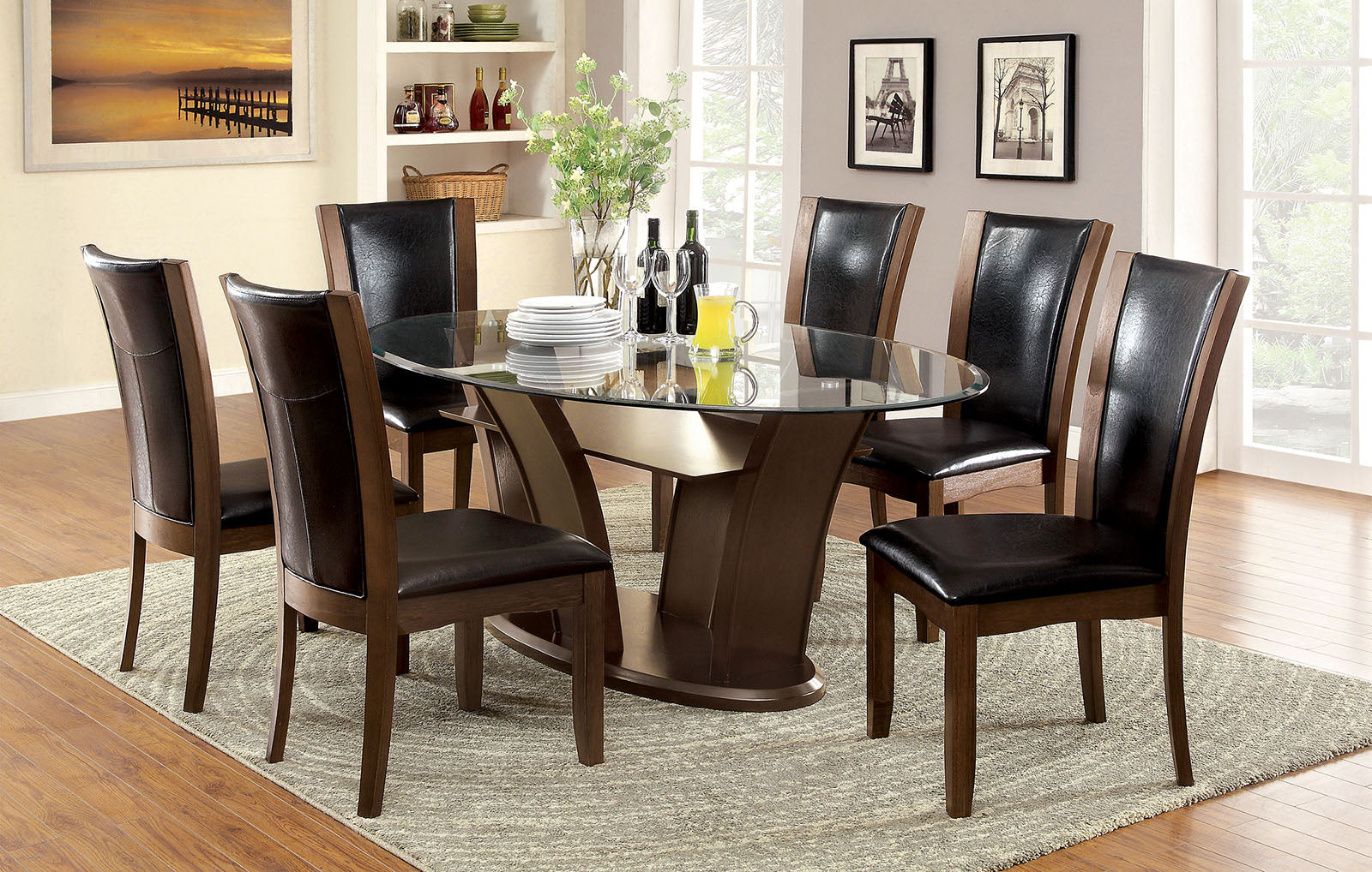 MANHATTAN I Brown Cherry Oval Table image