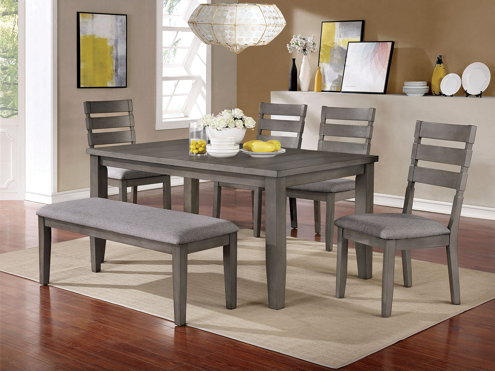 VIANA 6 Pc. Dining Table Set w/ Bench image
