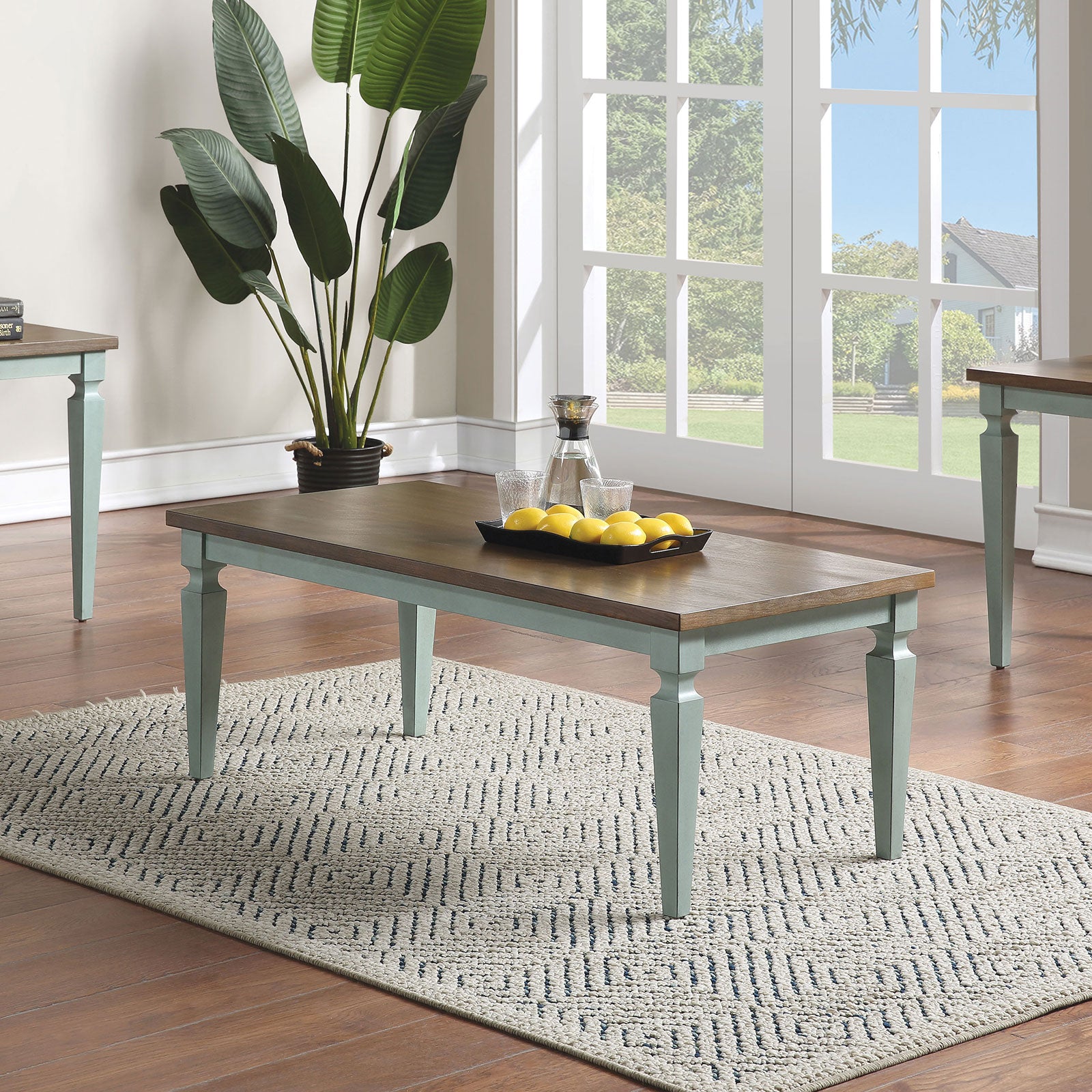 MONMOUTH 3 Pc. Table Set, Antq. Teal image