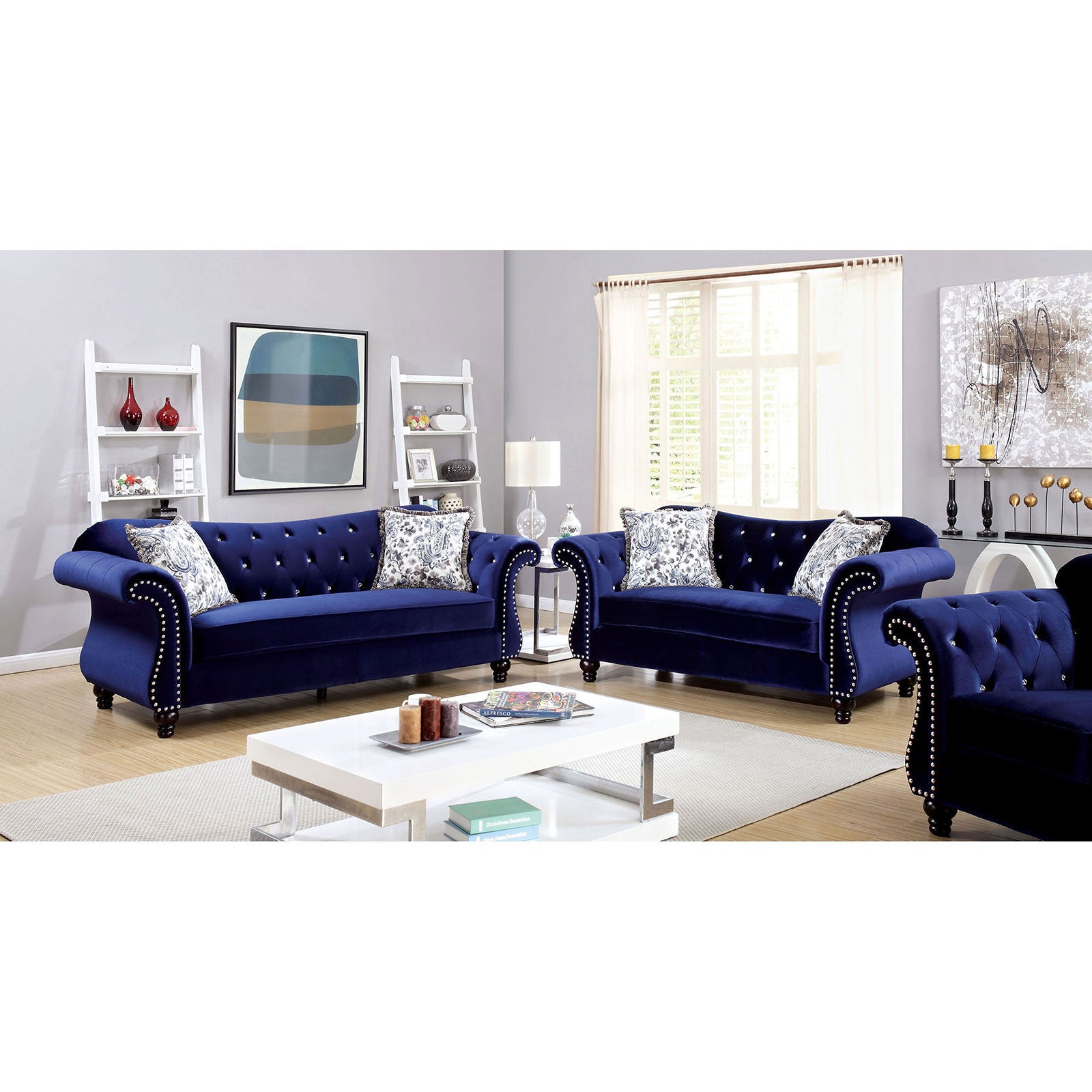 JOLANDA Blue Sofa + Love Seat image