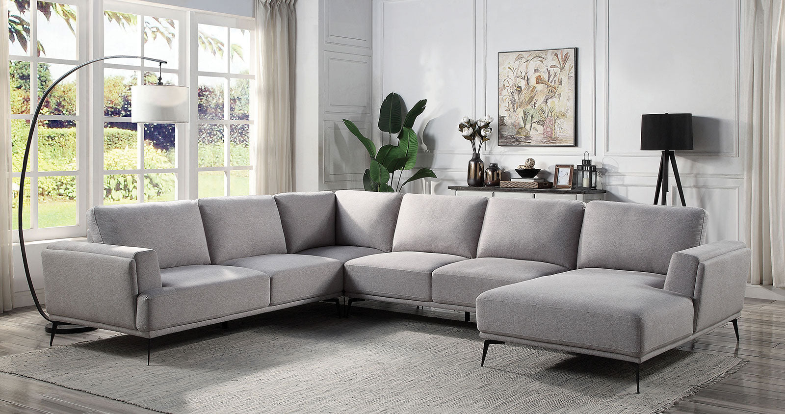LAUFEN J-shaped Sectional, Gray image
