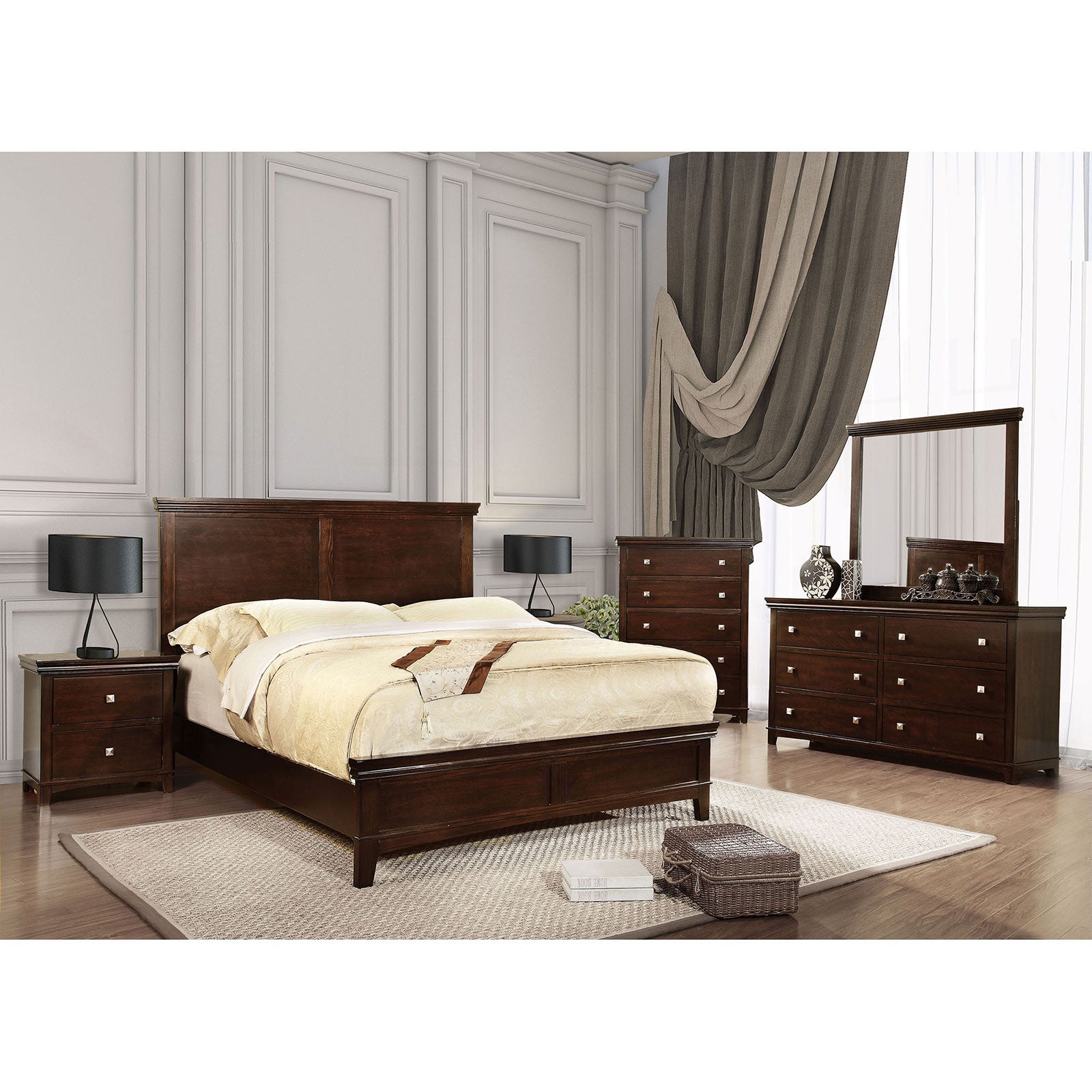 Spruce Brown Cherry 5 Pc. Queen Bedroom Set w/ Chest image
