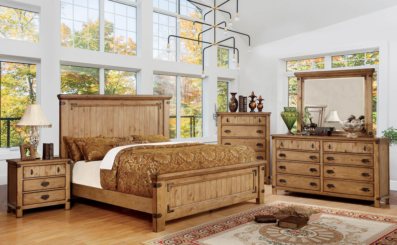 CARLSBAD Weathered Elm 5 Pc. Queen Bedroom Set w/ Chest image