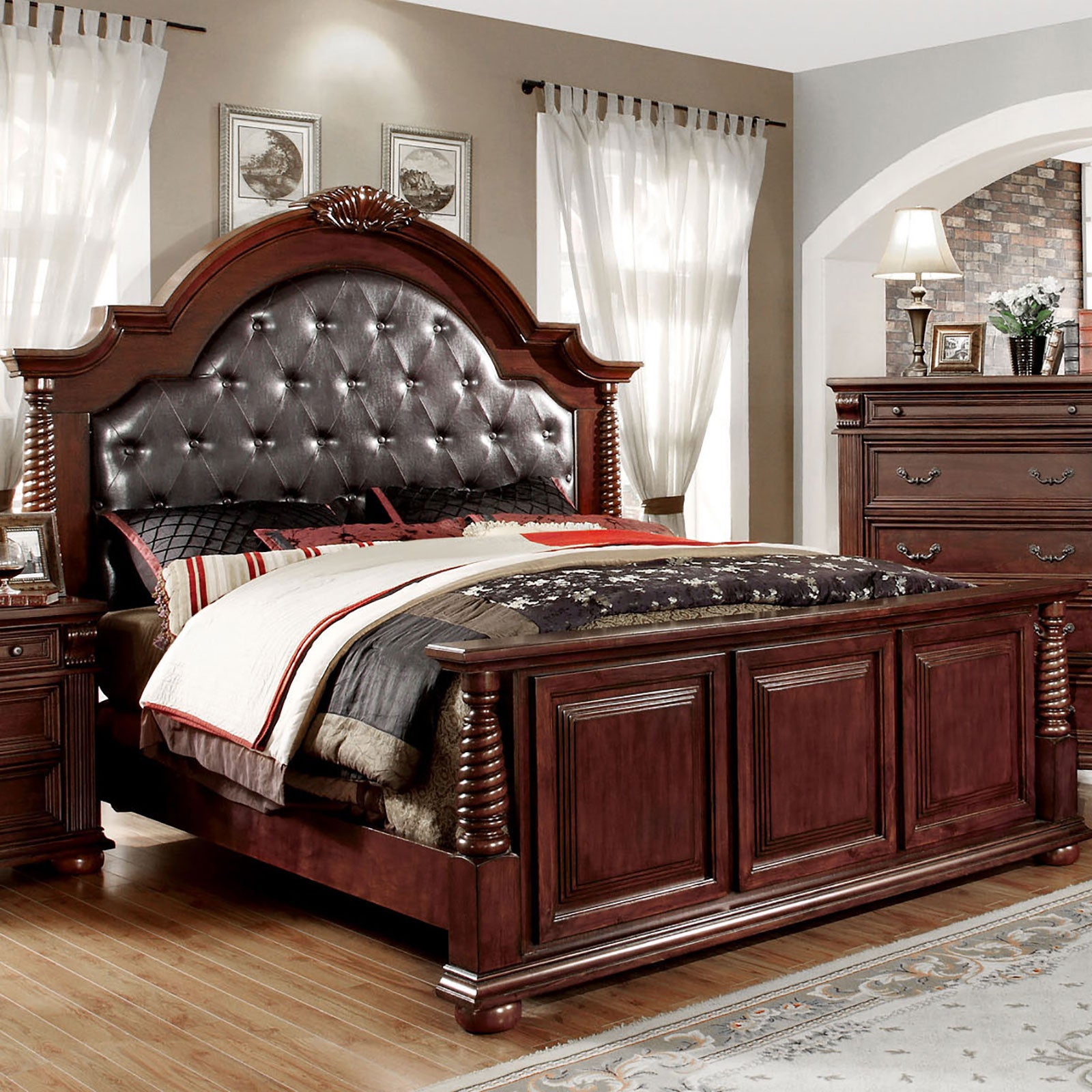 Esperia Brown Cherry Cal.King Bed image