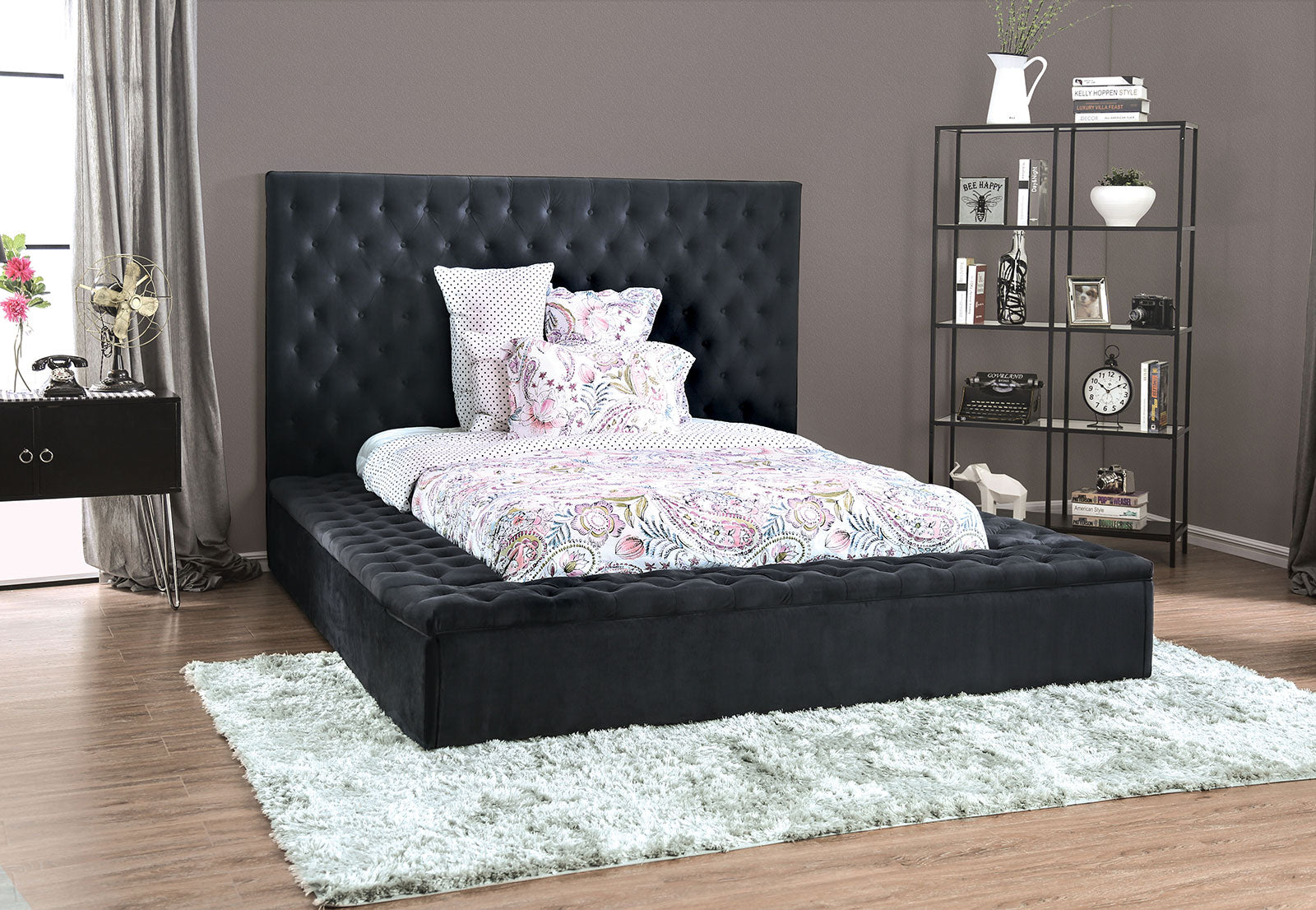 GOLATI Queen Bed, Dark Gray image