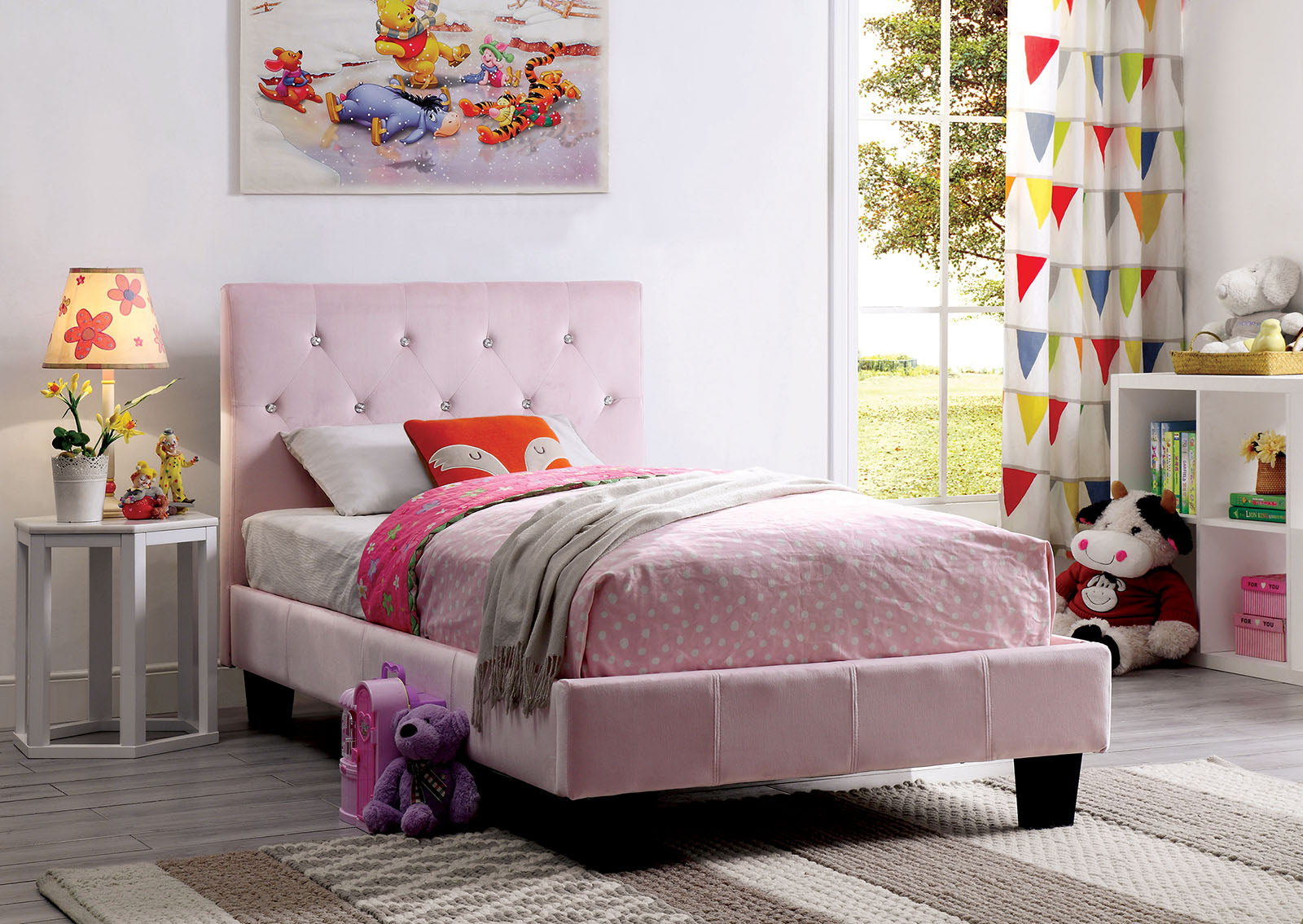 Velen Blush Pink Twin Bed image