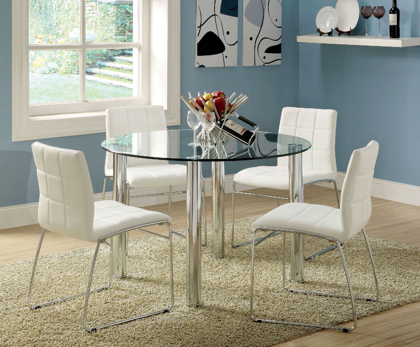 Kona I White 5 Pc. Round Dining Table Set image