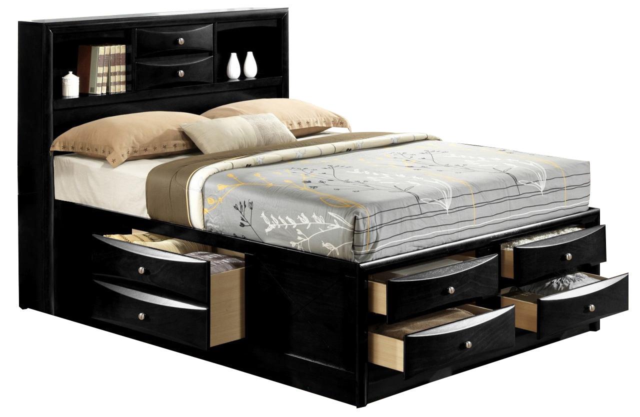 Crown Mark Furniture Emily Captain's King Bed in Black image