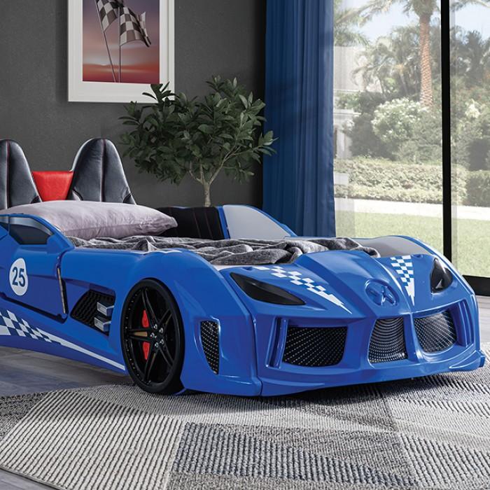 TRACKSTER Twin Car Bed, Blue image
