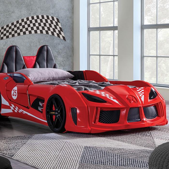 TRACKSTER Twin Car Bed, Red image