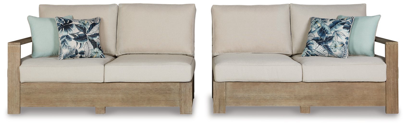 Silo Point Right-Arm Facing/Left-Arm Facing Outdoor Loveseat with Cushion (Set of 2) image
